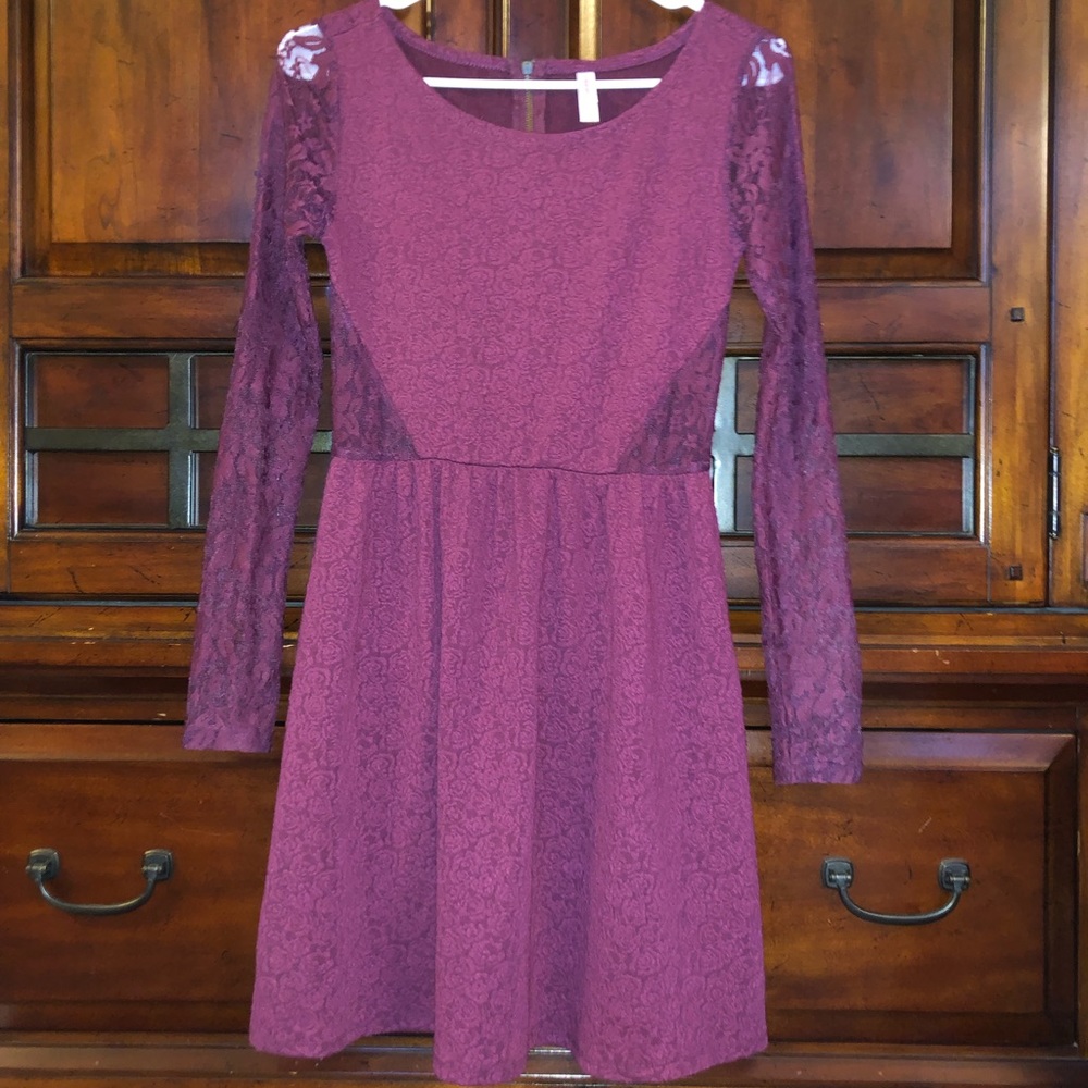 Dark maroon lacy dress